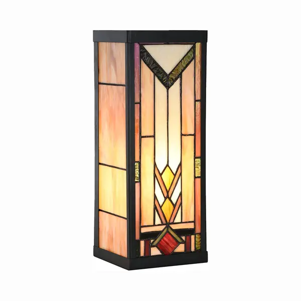 Lumilamp Wandlamp Tiffany 14x16x40 Cm Beige Glas thumbnail