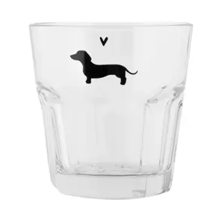 Clayre & Eef Waterglas 200 Ml Transparant Glas Teckel