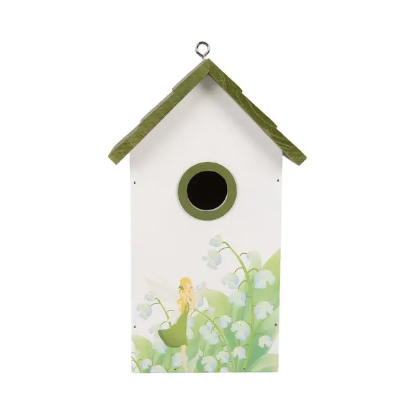 Clayre & Eef Vogelhuis 15x10x22 Cm Wit Hout thumbnail