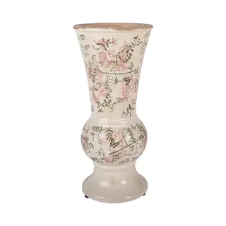 Clayre & Eef Vaas Ø 15x32 Cm Beige Keramiek