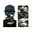 Camouflage,groen,zwart en wit.