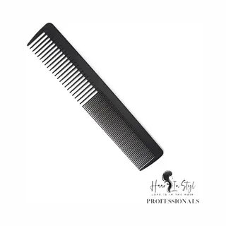 Haar In Stijl® Kam 06417 - Carbon Antistatische Haarkam Met Een Fijne En Grove Kant - Kapperskam Tondeuse Kam Haartools Voor Kappers - Carbon