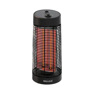 Brasq Elektrische Terrasverwarmer Staand – Tafelmodel - 1200 Watt - 2 Warmtestanden – Met Zwenkfunctie - Infrarood Heater – Spatwaterdicht -