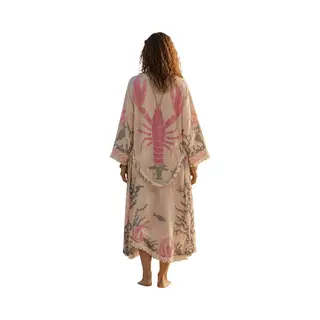 Comvie Kimono Dames Sauna & Wellness - Lichtroze Badjas - Kreeft