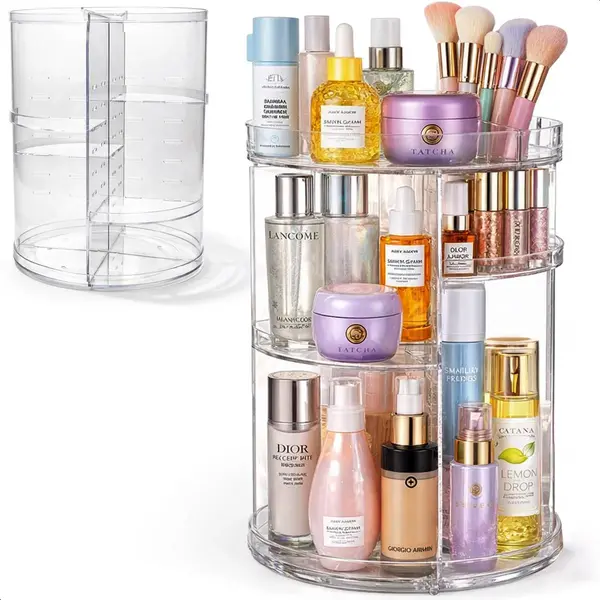 Vimora Make Up Organizer 360º Draaibaar - Skincare Organizer- Voor Make Up Tafel - Transparant thumbnail
