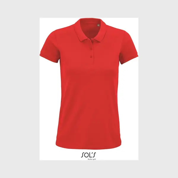 Sol'S - Planet Polo Dames - Rood - 100% Biologisch Katoen - S thumbnail