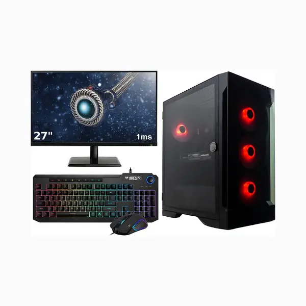 LalaShops Complete AllRound Game Pc Setup Compleet - 27" Gaming Monitor, Mechanisch Toetsenbord En -Muis - Ryzen 5 6-Core - Rtx 3050 - 16GB - 1TB M.2 Ssd - WiFi thumbnail