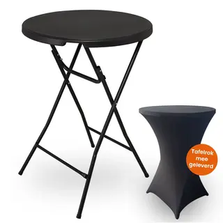 Goliving Statafel – Inclusief Statafelhoes – Statafelrok – Inklapbaar – Stevige Partytafel – Voor Binnen En Buiten – Draagvermogen 50kg