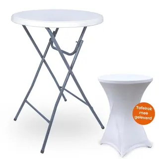 Goliving Statafel – Inclusief Statafelhoes – Statafelrok – Inklapbaar – Stevige Partytafel – Voor Binnen En Buiten – Draagvermogen 50kg