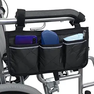 Rolstoeltas - Zwart - Armleuning Rolstoeltas - Waterafstotende Opbergtas Voor Rolstoel - Rolstoel Organizer