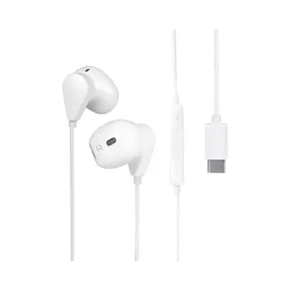 Nuvance Oortjes Met Draad - Usb-C Aansluiting - In-Ear Oordopjes Met Draad - Bedrade Oortjes - Oortjes Met Draad En Microfoon - Wit
