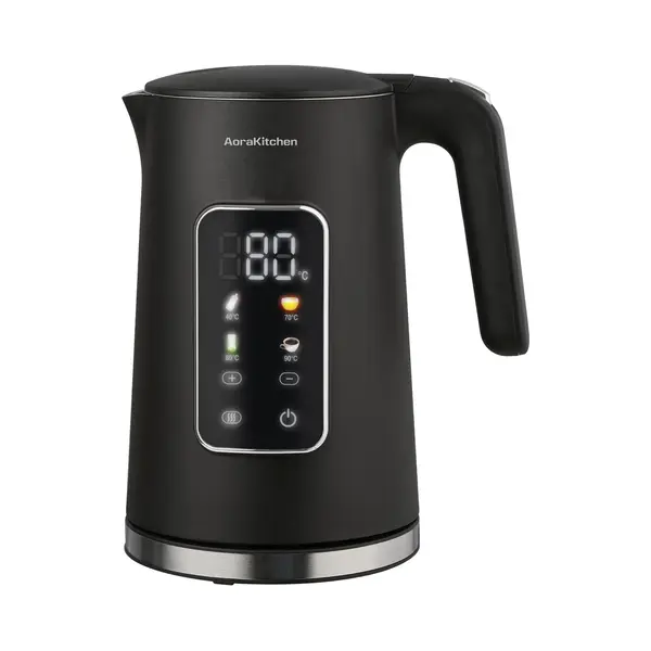 AoraKitchen Waterkoker - Led Touchscreen - Instelbare Temperatuurregeling - Waterkokers - 1.7L - Elektrisch - Cool Touch - Zwart thumbnail