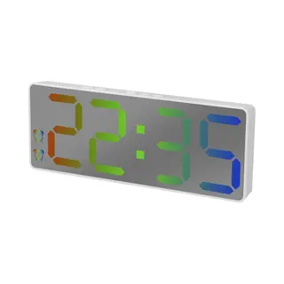 Nuvance Digitale Wekker - Digitale Klok - Wekkers Voor Kinderen & Volwassenen - Reiswekker - Slaapkamer - Led Wekkers Digitaal - Wit Rgb