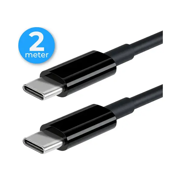 Nuvance Usb C Naar Usb C Kabel - 2 Meter - Usb-C Kabels - Snellader - 480Mb/ps Data - Usb C Oplader - 60W - Zwart thumbnail