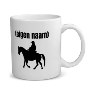 Akyol - Cowboy Op Paard Met Eigen Naam Koffiemok - Theemok - Cowboy - Cowboy Liefhebbers - Wilde Westen - Verjaardag - Cadeau - Kado - 350 Ml Inhoud
