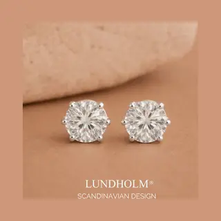 Lundholm Luxe Zirkonia Studs Oorbellen Zilver Kleurig Jewellery Knopjes Steen - Oorknopjes Dames Zirkonia 5 Mm - Premium Stainless Steel Pvd Plated -