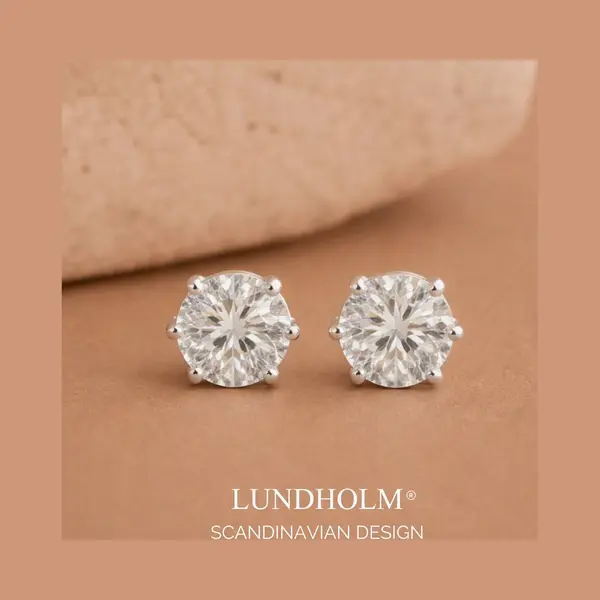 Lundholm Luxe Zirkonia Studs Oorbellen Zilver Kleurig Jewellery Knopjes Steen - Oorknopjes Dames Zirkonia 5 Mm - Premium Stainless Steel Pvd Plated - thumbnail