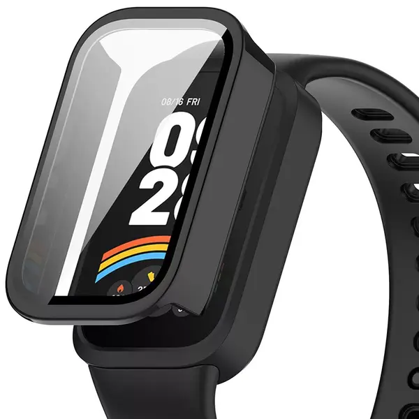 Strap-it Hard Case Hoesje Met Glazen Screen Protector - Geschikt Voor De Xiaomi Smart Band 9 (zwart) thumbnail
