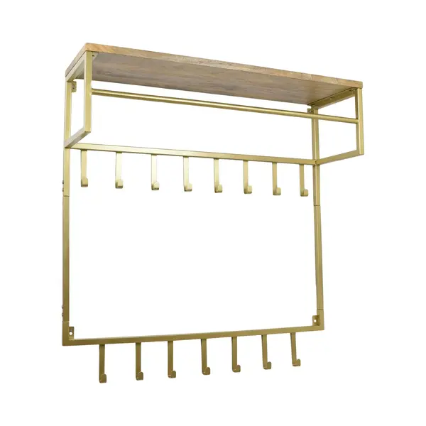 LOFT42 Petri Xl Kapstok - 15 Haken - Metaal - Goud - 100x105x30 thumbnail