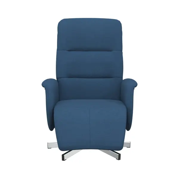 VidaXL Fauteuil Verstelbaar Met Voetensteun Stof Blauw thumbnail