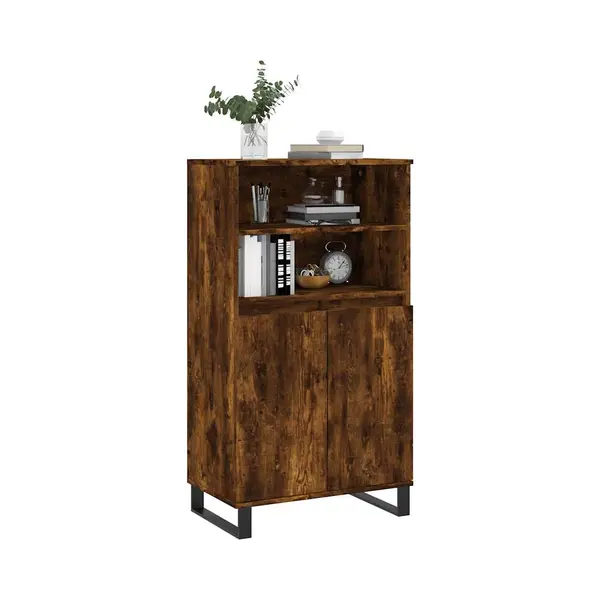 Highboard Smoked Oak 60x36x110 Cm Engineered Wood Vidaxl thumbnail