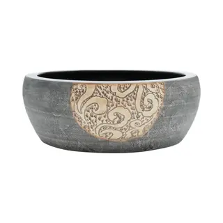 VidaXL Aufsatzwaschbecken Schwarz Und Braun Rund Ø41x14 Cm Keramik