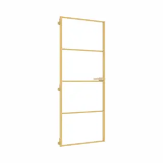 Innentür Schlank Golden 83x201, 5 Cm Hartglas Und Aluminium Vidaxl