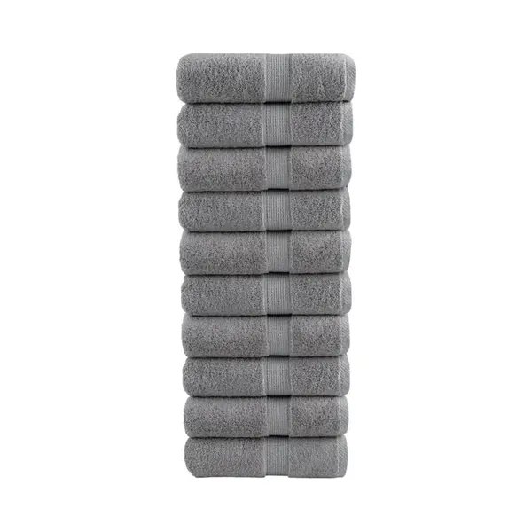 Premium Waschhandtücher Solund 10 Stück Grau 30x30cm 600gsm Vidaxl thumbnail