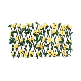 Rankgitter Mit Künstlichem Efeu Erweiterbar Gelb 180x20 Cm Vidaxl