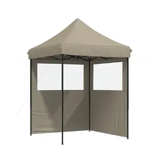 VidaXL Partyzelt Faltbar Pop-Up Mit 2 Seitenteilen Taupe
