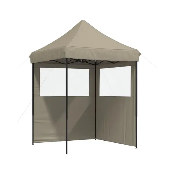 VidaXL Partyzelt Faltbar Pop-Up Mit 2 Seitenteilen Taupe thumbnail