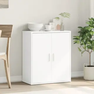 VidaXL Sideboard, Kommode Mit Stauraum, Beistellschrank Für Wohnzimmer Küche Flur, Anrichte Schrank Highboard, Modern, Weiß Holzwerkstoff
