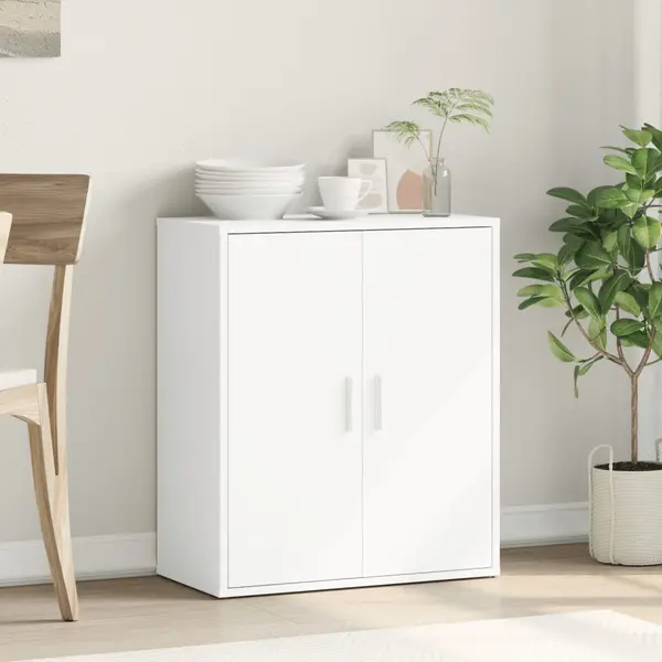 VidaXL Sideboard, Kommode Mit Stauraum, Beistellschrank Für Wohnzimmer Küche Flur, Anrichte Schrank Highboard, Modern, Weiß Holzwerkstoff thumbnail