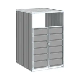 VidaXL Mülltonnenbox Für 1 Tonne Grau 72x81x115 Cm Stahl