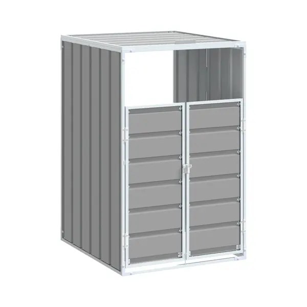 VidaXL Mülltonnenbox Für 1 Tonne Grau 72x81x115 Cm Stahl thumbnail