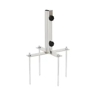Parasol Base With Ground Spikes For Ø32-38 Mm Silver Steel Vidaxl
