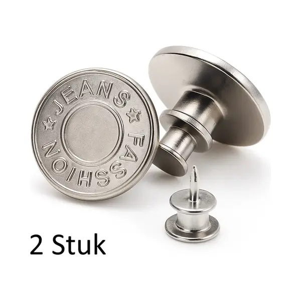 Cheaperito Spijkerbroek Knopen - Jeansknopen Zilver - 2 Stuks thumbnail