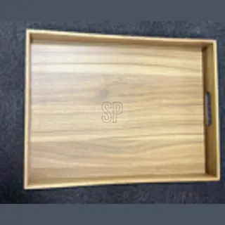 Excellent Houseware Dienblad Van Bamboe Hout - 40 X 30 X 5 Cm - Bruin - Hoge Opstaande Rand - Voor Glazen En Kopjes
