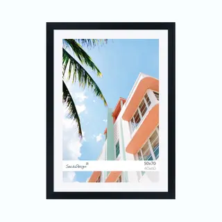 Fotolijst - SecaDesign - Fika - 50x70 / 40x60 Cm Fotomaat Met Passe-partout - Zwart - Fotokader