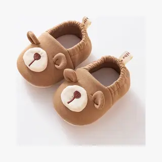 Mylinsé Baby Slofjes - Babyschoentjes - Bruine Beer - Antislip - Maat 18/19 - 12 Cm - 6-12 Maanden
