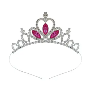 Mylinsé Prinsessen Tiara - Fuchsia Zilverkleurig - Diadeem - Kroon Meisje Kind Vanaf 4 Jaar