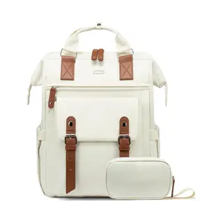 Sounix Laptoptas 15.6 Inch - Met Etui - Rugtas Voor Dames En Heren - Schooltas - Hoge Kwaliteit - Beige