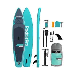 LifeGoods Sup Board Touring - 165 Kg Draagkracht - 365 X 76 Cm - Opblaasbaar - Compleet Sup Pakket - Turquoise
