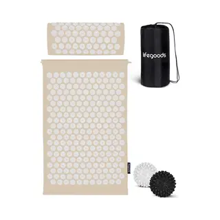 LifeGoods Spijkermat Met Kussen - Shakti Mat - Acupressuur Mat - Spijkerbed - Massage Mat - Voor Pijnverlichting, Spierherstel, Stressverlichting En