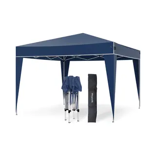 LifeGoods Partytent Plus - Opvouwbare Tent - 3x3 M - Easy Up - Versterkt Frame - Waterdicht – Draagtas - Blauw