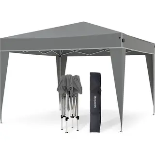 LifeGoods Partytent Plus - Opvouwbare Tent - 3x3 M - Easy Up - Versterkt Frame - Waterdicht – Draagtas - Grijs