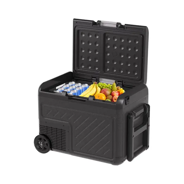 Auronic Elektrische Koelbox - Compressor - Met Wielen - 12V 230 Volt - Camping Koelkast - Auto - 40L - Frigobox - Zwart/Grijs thumbnail