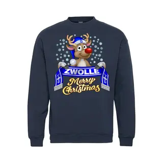 Vundy Kersttrui Zwolle | Foute Kersttrui Dames Heren | Kerstcadeau | Pec Zwolle Supporter | Navy | Maat M