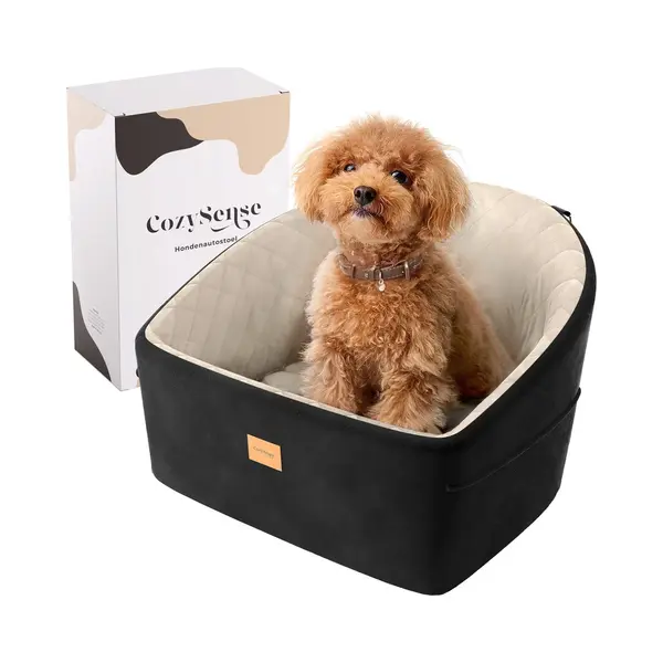 CozySense® Honden Autostoel - Veilige Hondenmand Auto Voor Kleine Hond - Voorbank & Achterbank - Met Veiligheidsriem, Opbergvak & Wasbare Hoes - thumbnail