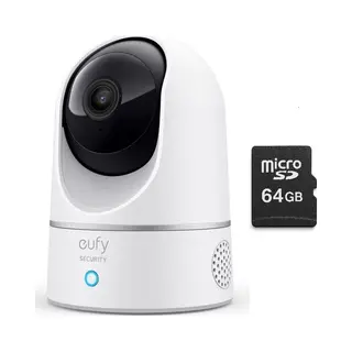 Eufy Security Binnencamera 2K Pan & Tilt - Indoor Cam + MicroSDXC 64GB - Bundelvoordeel